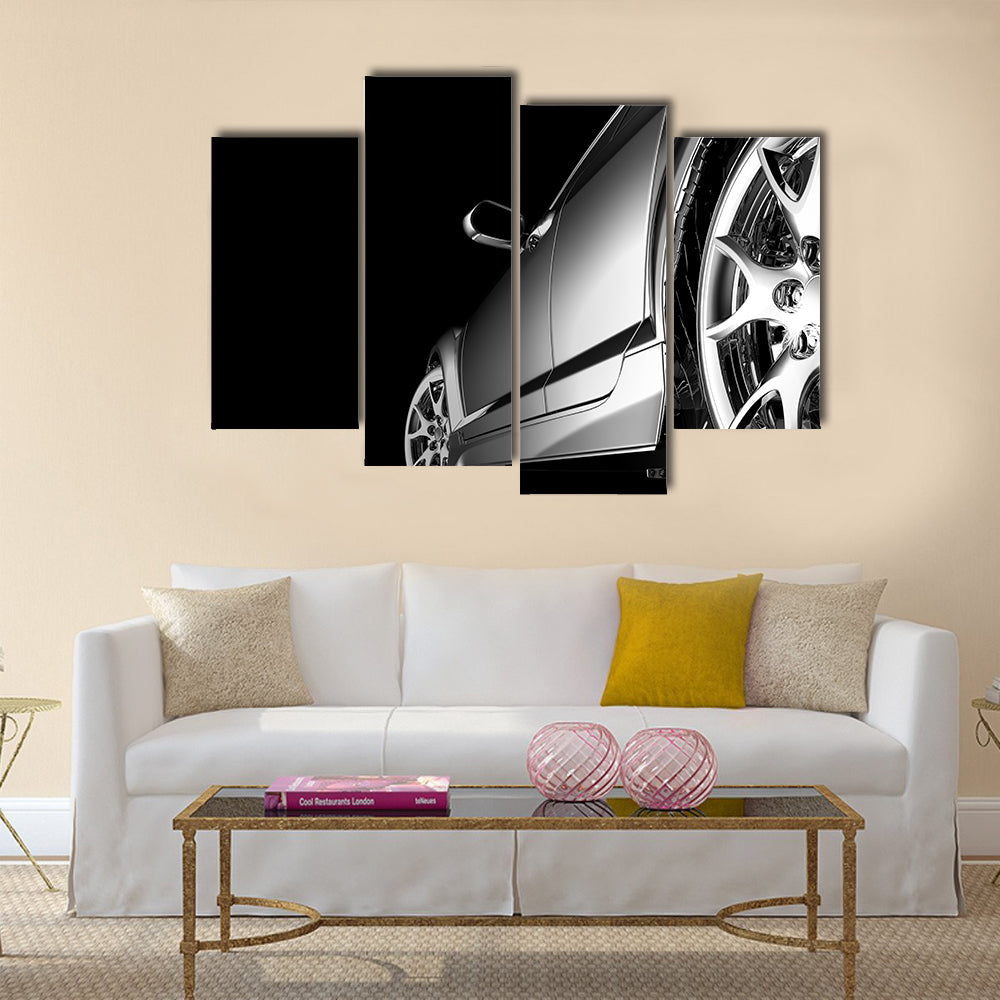 stylish car model on black Multi panel canvas wall art
