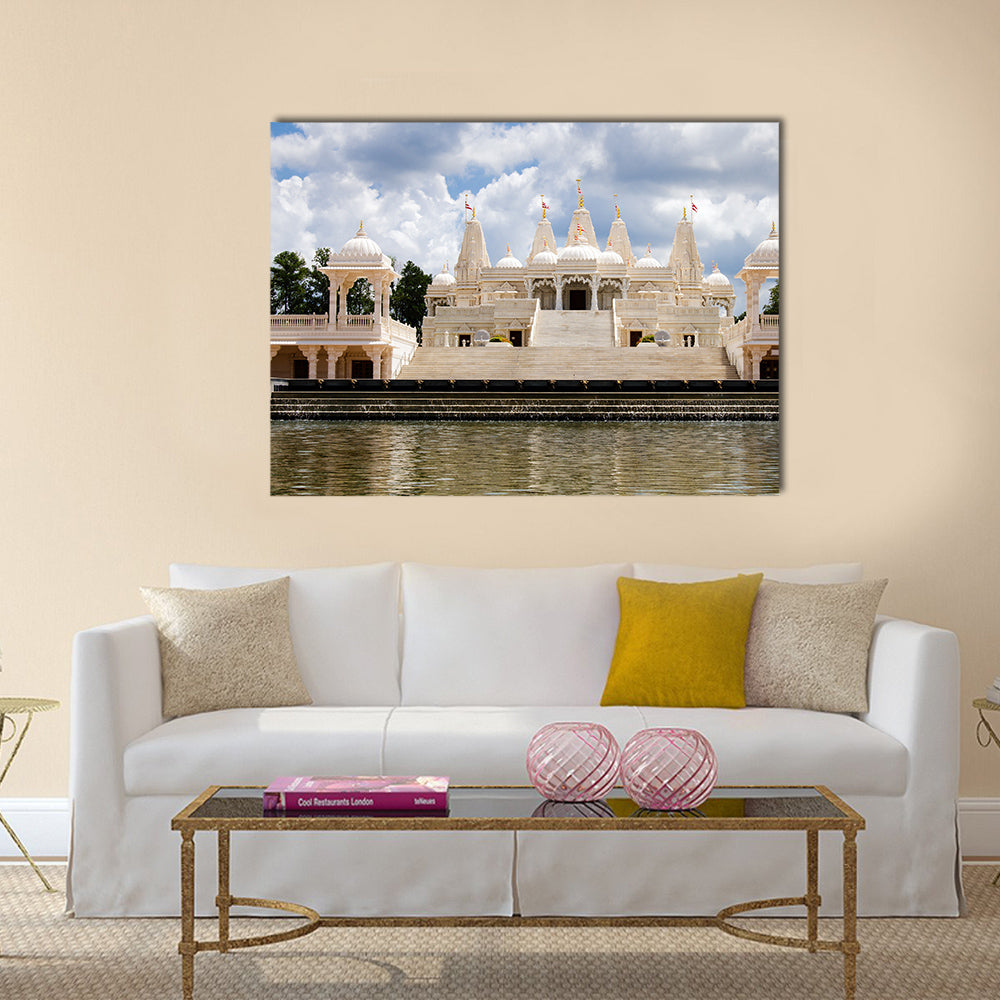 Hindu temple in Atlanta, GA multi panel canvas wall art