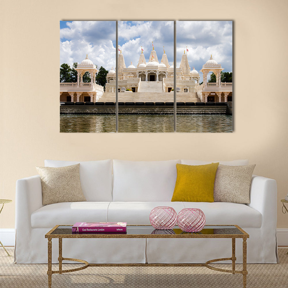 Hindu temple in Atlanta, GA multi panel canvas wall art