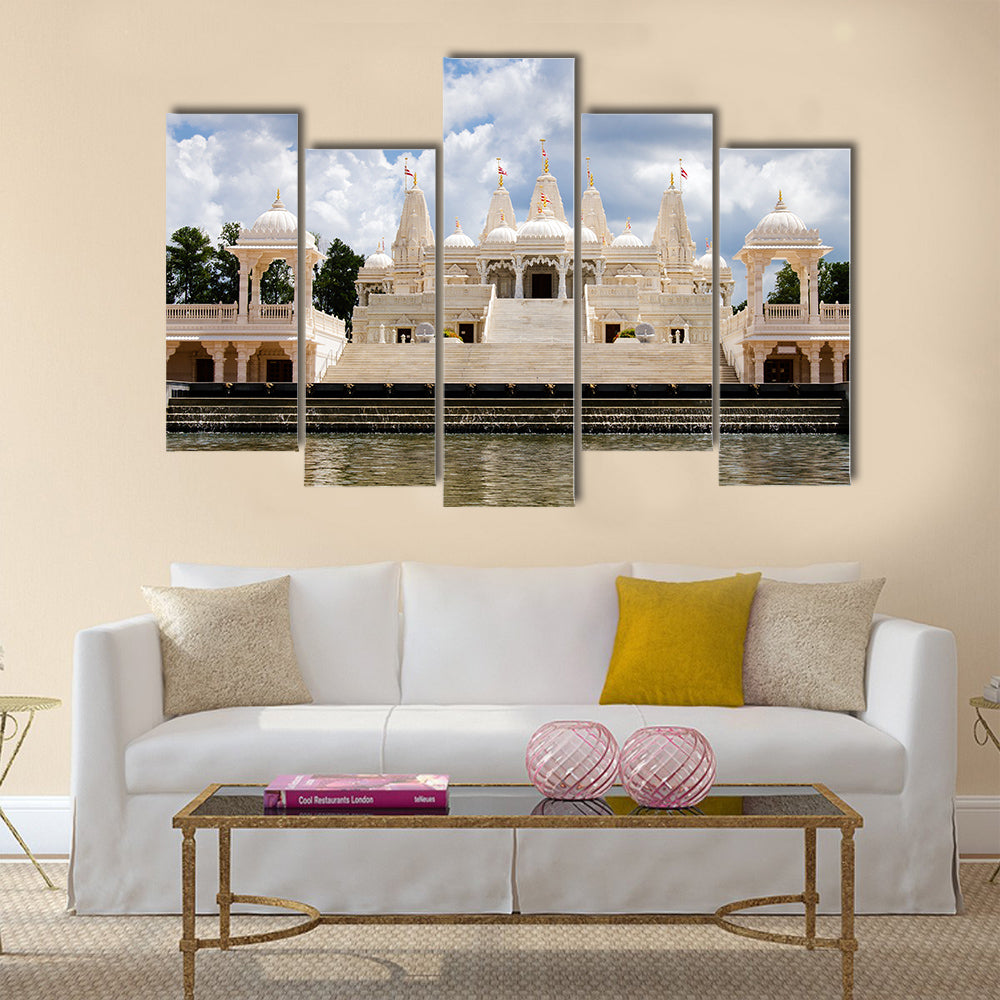 Hindu temple in Atlanta, GA multi panel canvas wall art