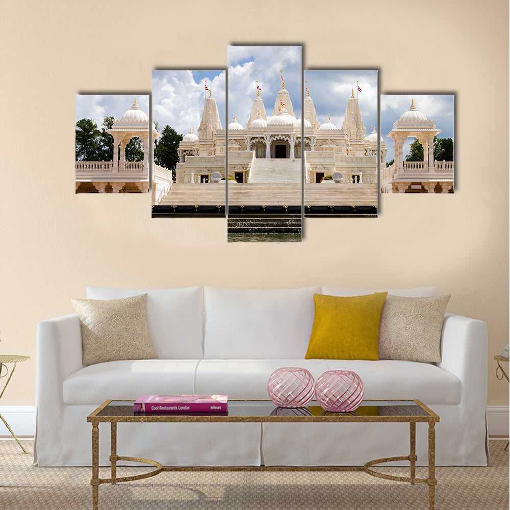 Hindu temple in Atlanta, GA multi panel canvas wall art