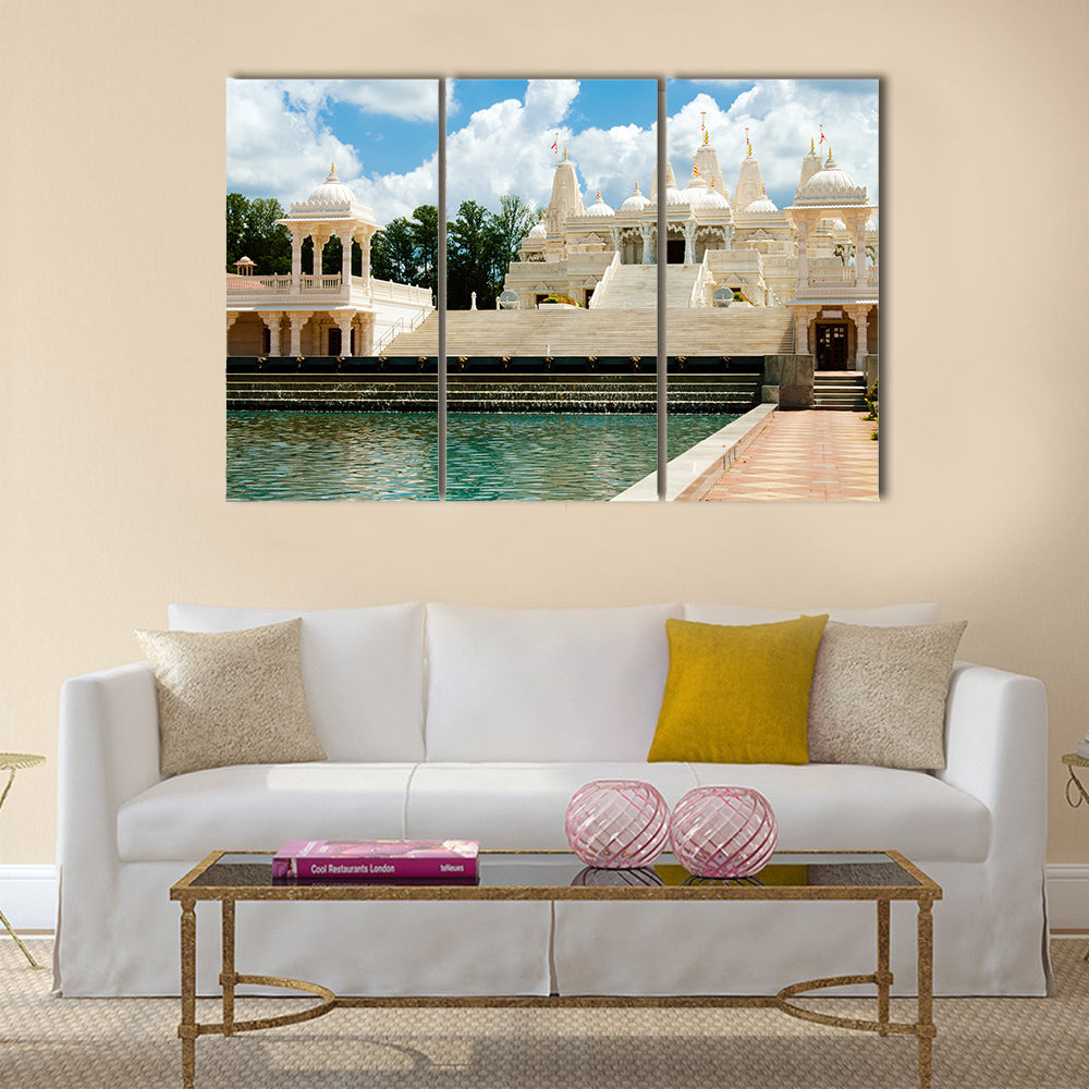 indian Hindu temple in Atlanta, GA multi panel canvas wall art