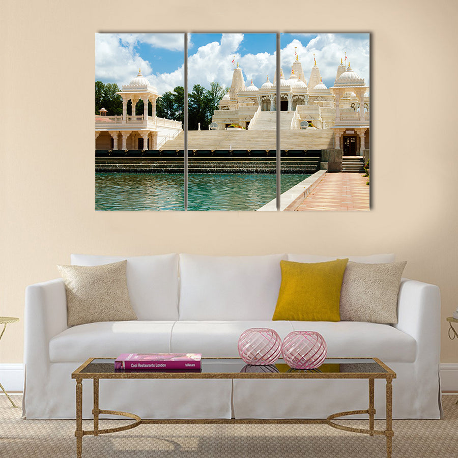 indian Hindu temple in Atlanta, GA multi panel canvas wall art