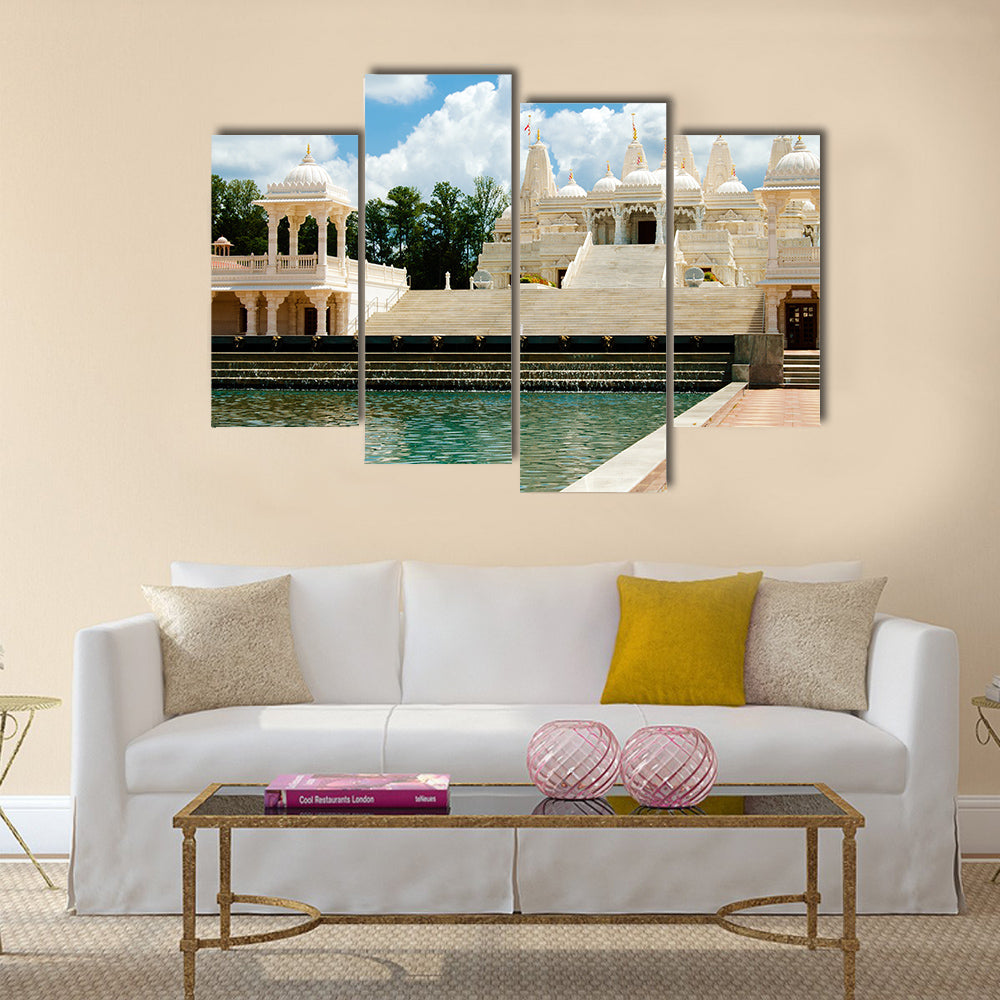 indian Hindu temple in Atlanta, GA multi panel canvas wall art