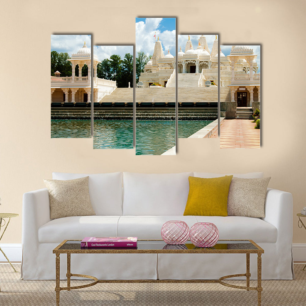 indian Hindu temple in Atlanta, GA multi panel canvas wall art