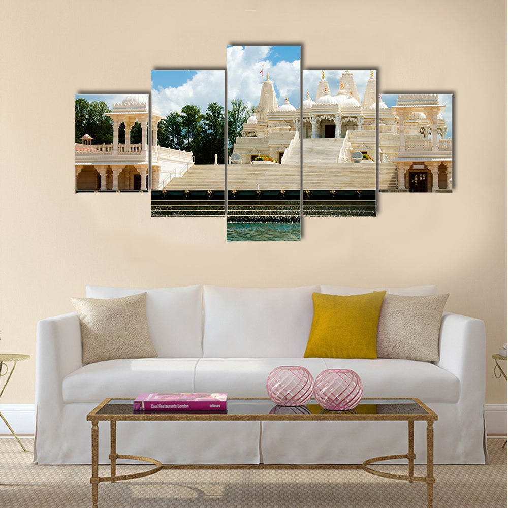 indian Hindu temple in Atlanta, GA multi panel canvas wall art