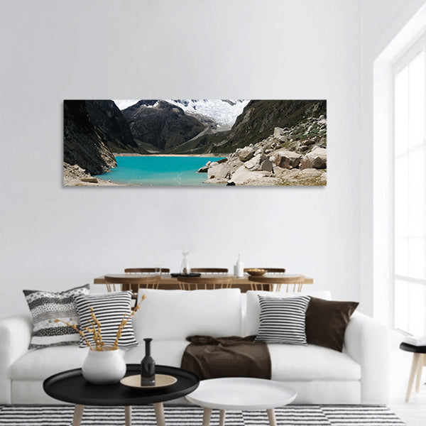 Peru, Cordillera Blanca mountain ,presents lagoon Paron panoramic canvas wall art