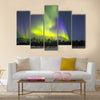 Northern Lights (Aurora borealis) over snowscape Multi panel canvas wall art