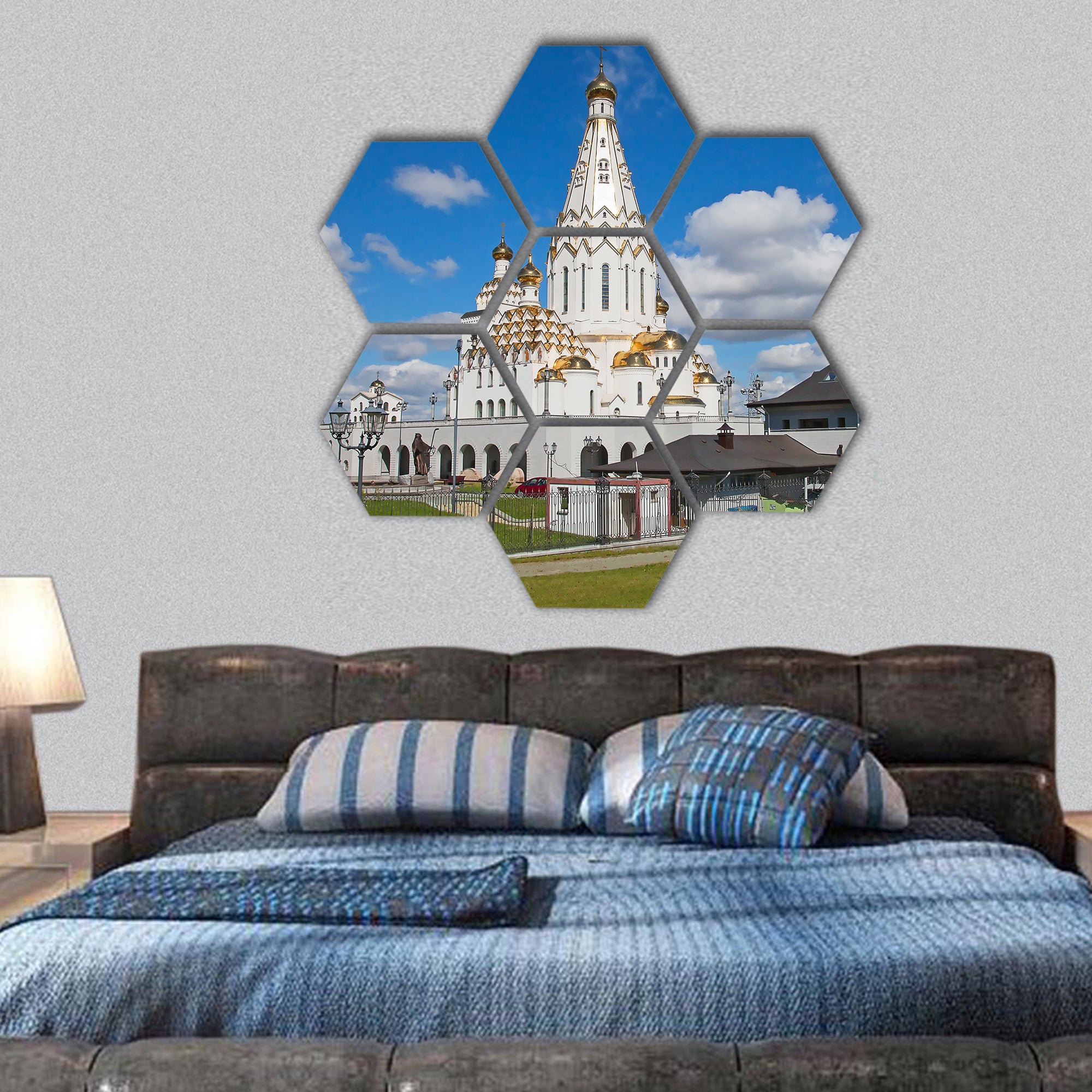 All Saintschurch in Minsk, Republic of Belarus hexagonal canvas wall art