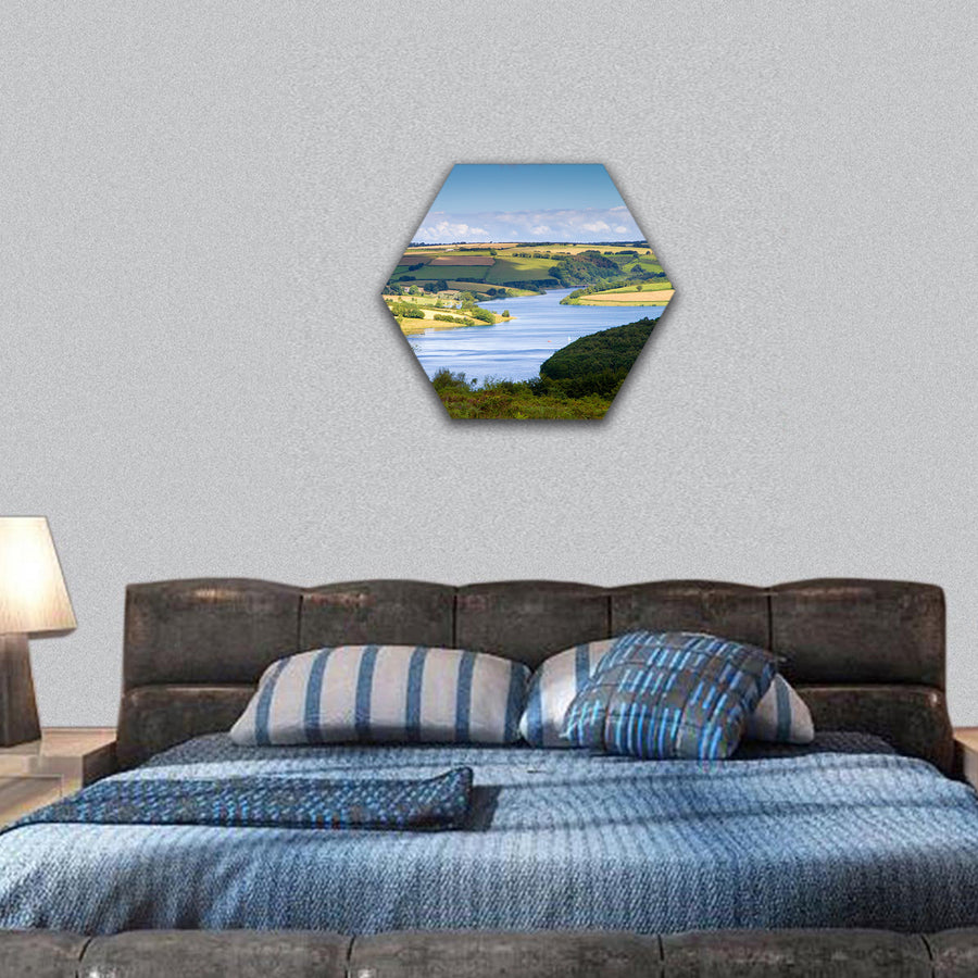 Wimbleball Lake Exmoor National Park hexagonal canvas wall art