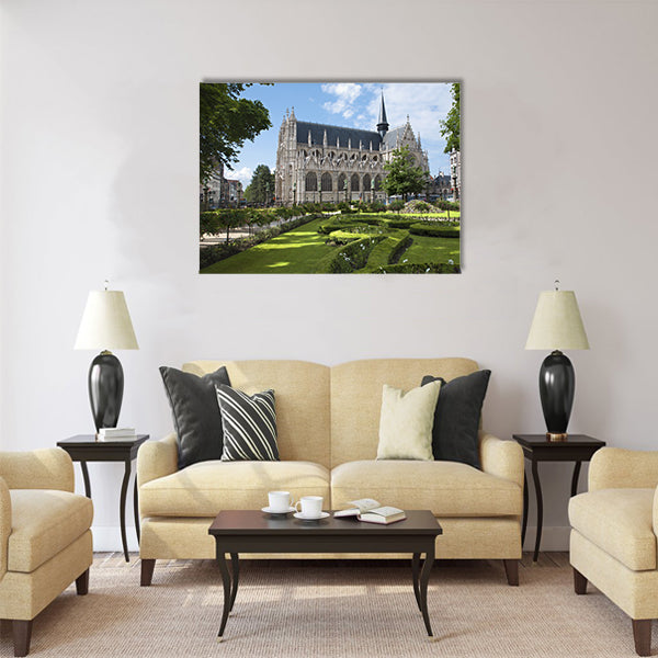Brussels - Notre Dame du Sablon gothic church Multi panel canvas wall art