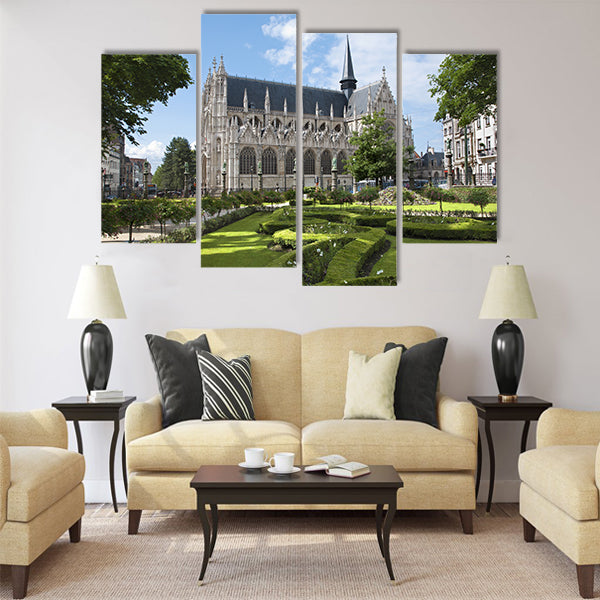Brussels - Notre Dame du Sablon gothic church Multi panel canvas wall art