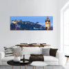 Edinburgh Castle with Cityscape from Calton Hill at dusk UK panoramic canvas wall art