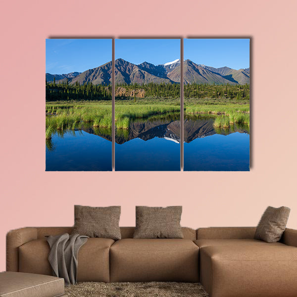 McKinley reflection in lake on Alaska multi panel canvas wall art