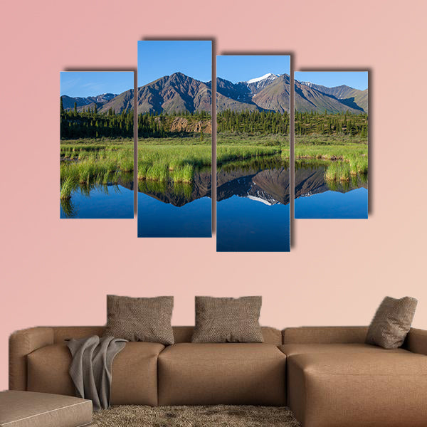 McKinley reflection in lake on Alaska multi panel canvas wall art