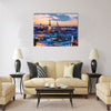 Wonderful evening scenic summer panorama of Tallinn Multi panel canvas wall art