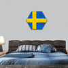 Swedish Flag hexagonal canvas wall art