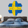 Swedish Flag hexagonal canvas wall art