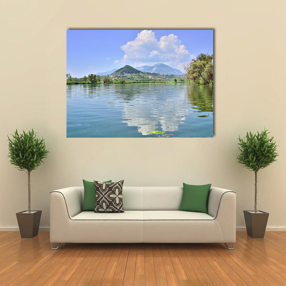 Lake of Posta Fibreno, Frosinone multi panel canvas wall art