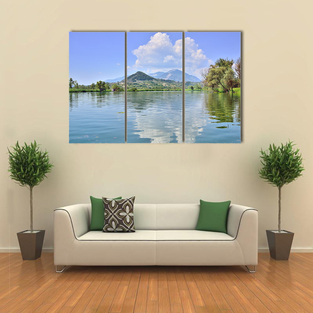 Lake of Posta Fibreno, Frosinone multi panel canvas wall art