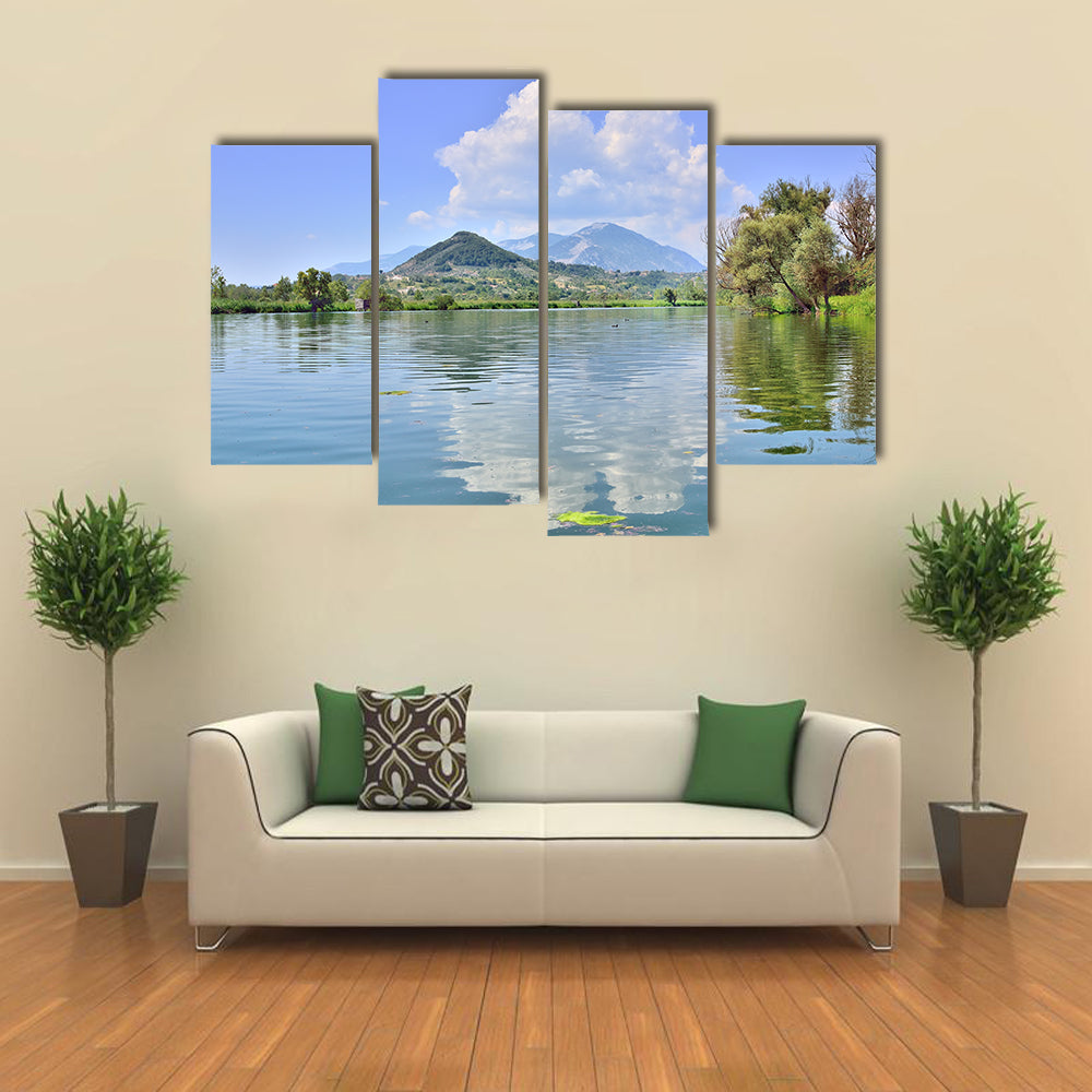 Lake of Posta Fibreno, Frosinone multi panel canvas wall art