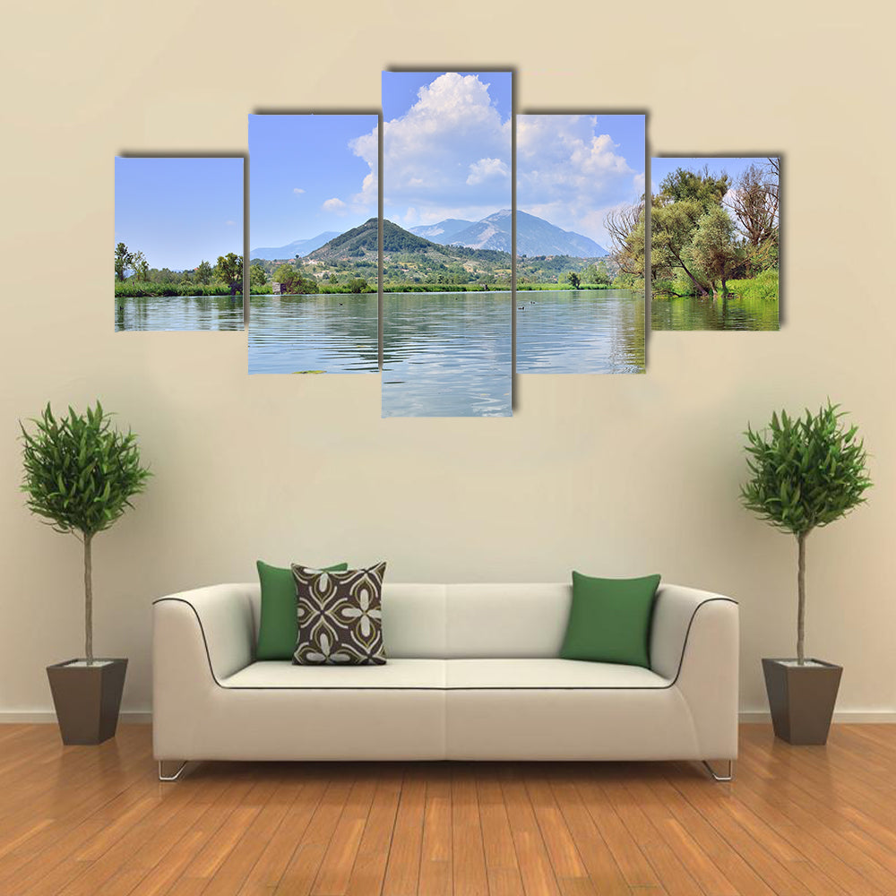 Lake of Posta Fibreno, Frosinone multi panel canvas wall art