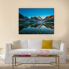 Reflection of mount Assiniboine on Magog lake Multi panel canvas wall art