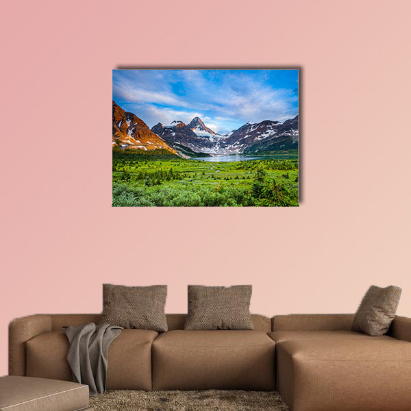 Grand view of Mount Assiniboine and Magig Lake, Alberta, Canada Multi panel canvas wall art