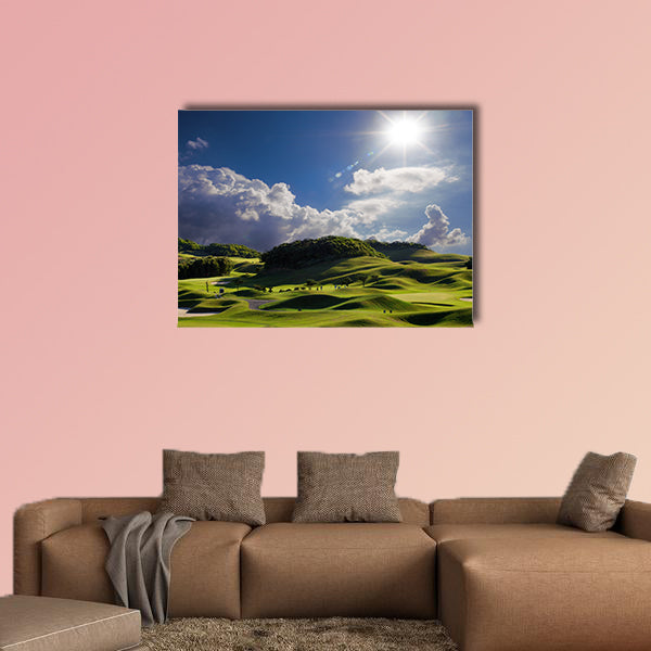 Golf place with wonderful green for  multi panel canvas wall art