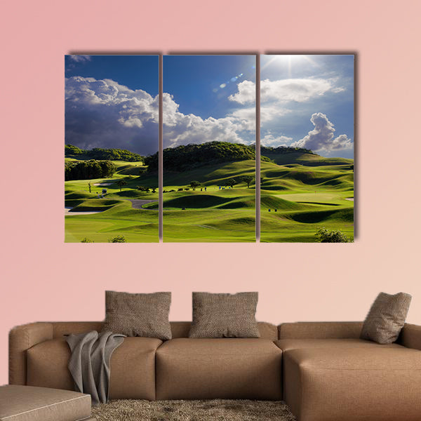 Golf place with wonderful green for  multi panel canvas wall art
