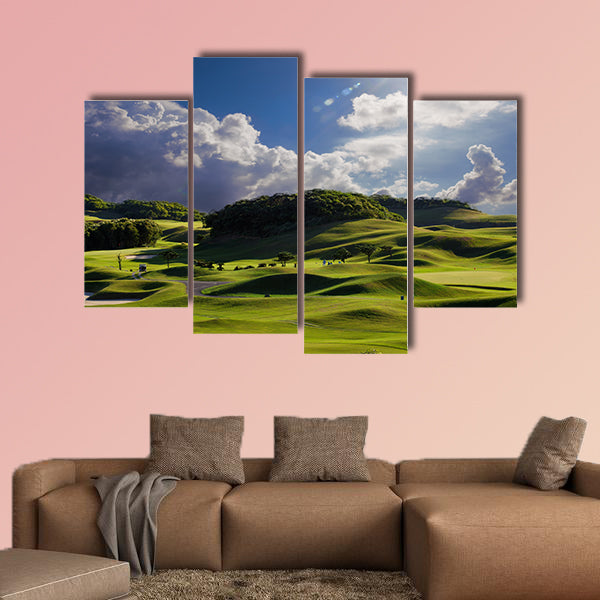 Golf place with wonderful green for  multi panel canvas wall art