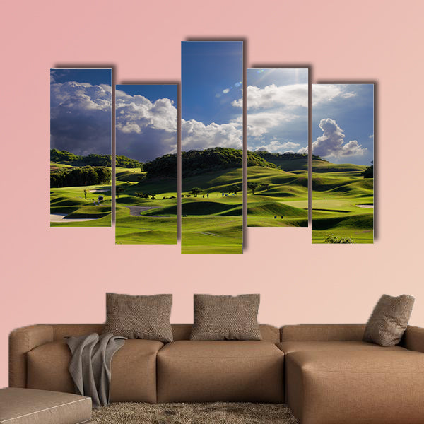 Golf place with wonderful green for  multi panel canvas wall art