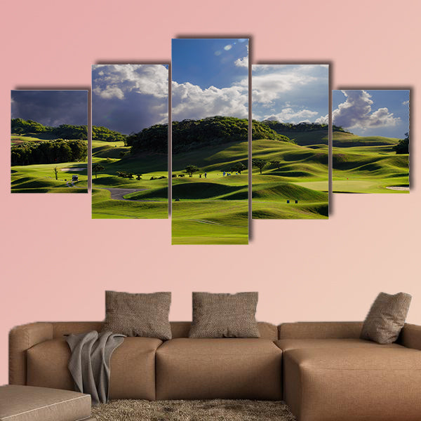Golf place with wonderful green for  multi panel canvas wall art