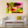 Very colorful image displaying a Monarch butterfly Multi Panel Canvas Wall Art