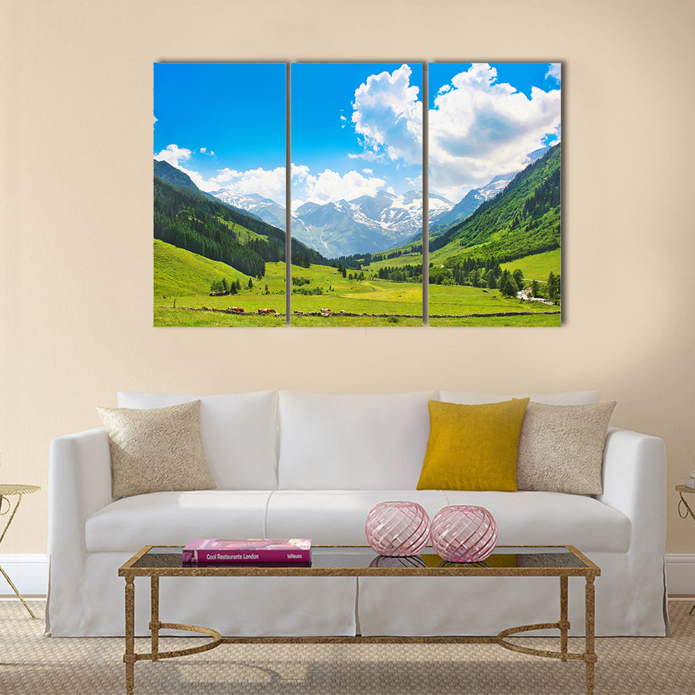 Beautiful landscape with the Alps in Nationalpark Hohe Tauern Multi panel canvas wall art