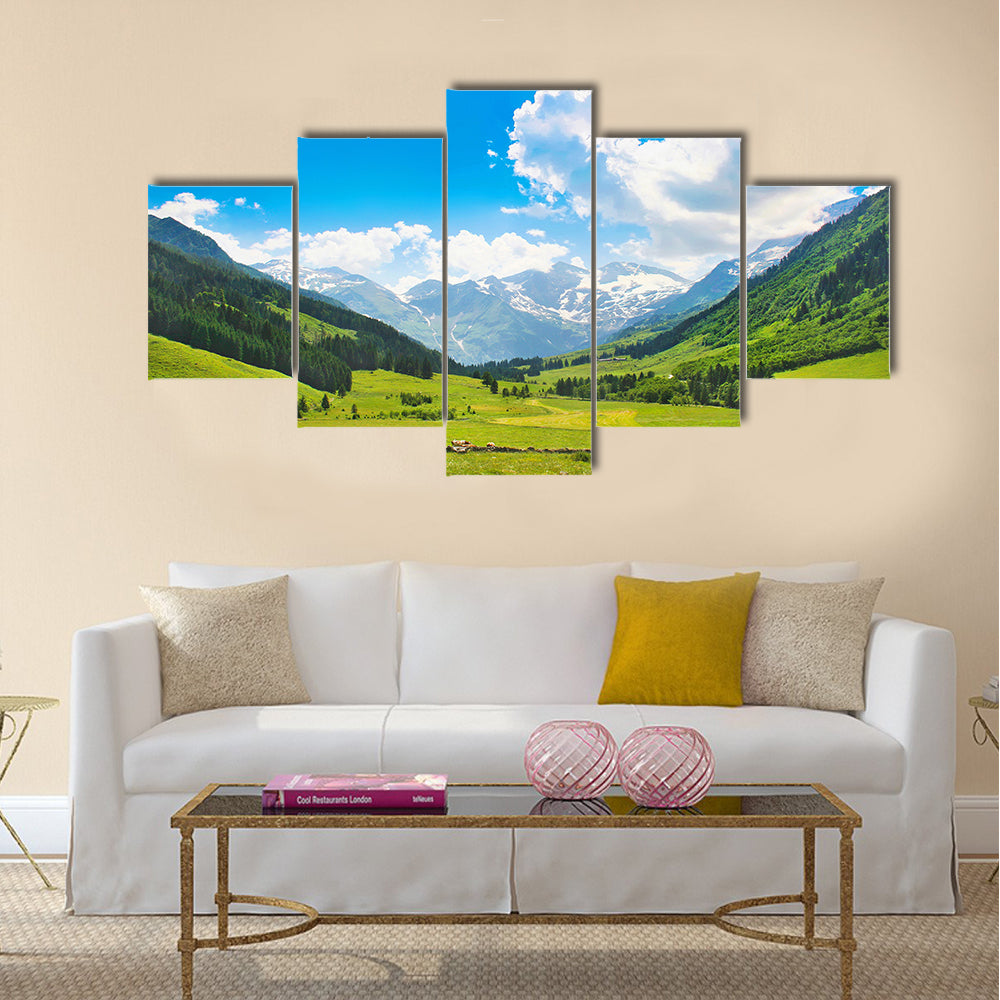 Beautiful landscape with the Alps in Nationalpark Hohe Tauern Multi panel canvas wall art