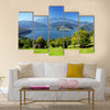 Fresh autumn landscape with Carpathian mountain and lake, Romania Multi panel canvas wall art