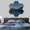 Lost Lake and Mount Hood in summer hexagonal canvas wall art