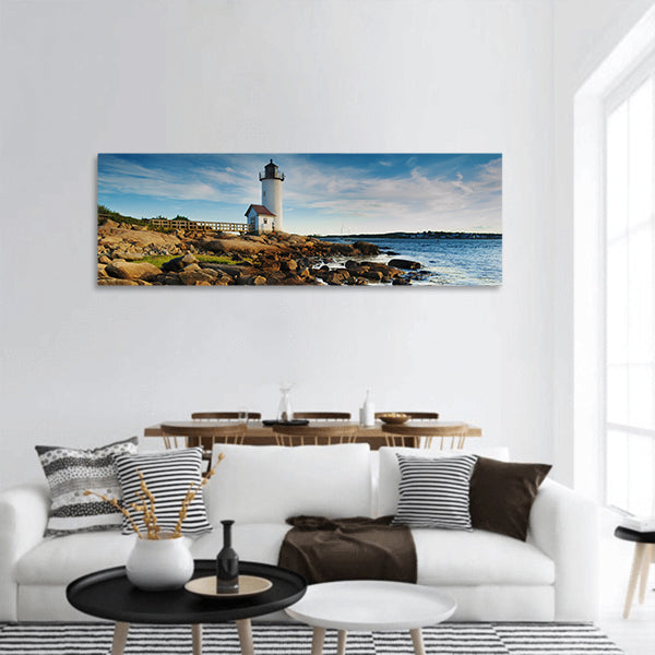 Annisquam lighthouse, Massachusetts panoramic canvas wall art