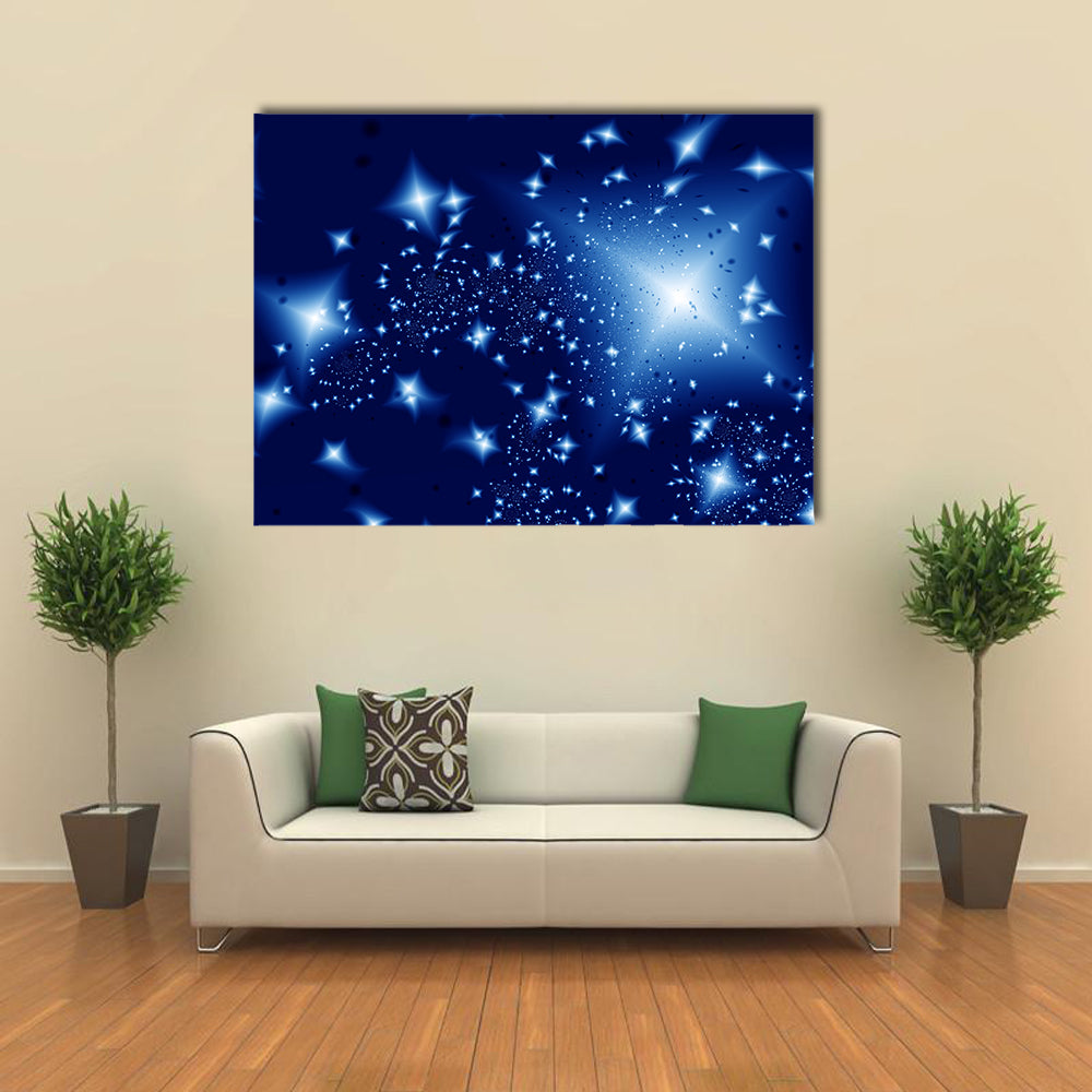 Beautiful View Of Starlight Night Illustration Multi Panel Canvas Wall Art