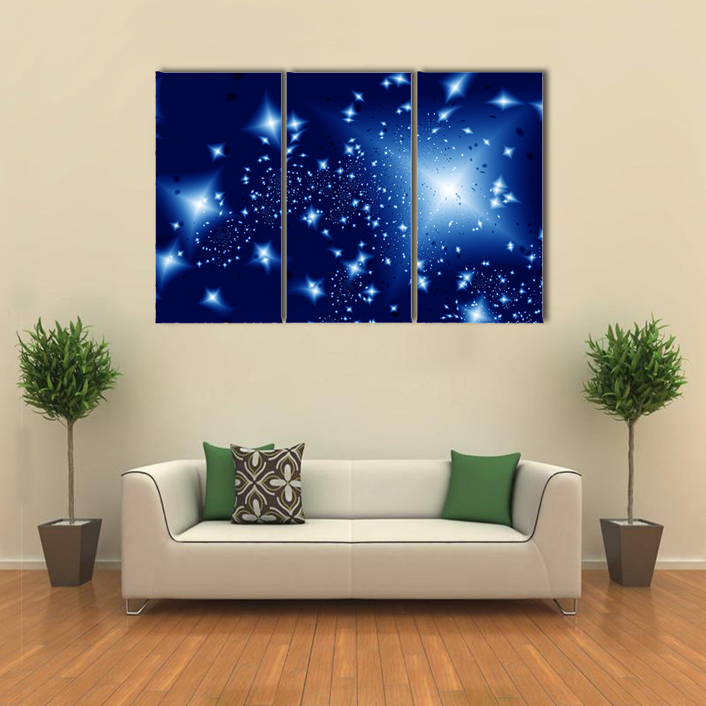 Beautiful View Of Starlight Night Illustration Multi Panel Canvas Wall Art