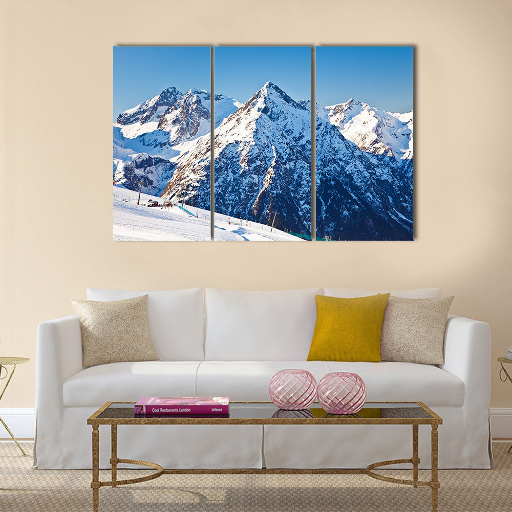 Ski resort in French Alps Multi panel canvas wall art