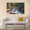 Dreamy mountain stream flowing through forest between boulders Multi Panel Canvas Wall Art