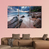 Tropical beach at beautiful sunset, Nature background multi panel canvas wall art