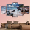 Tropical beach at beautiful sunset, Nature background multi panel canvas wall art