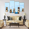 Moais in Ahu Tongariki, Easter island Multi panel canvas wall art