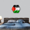 Palestine flag hexagonal canvas wall art