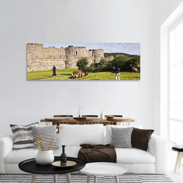 Beaumaris Castle, a popular tourist destination panoramic canvas wall art