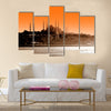 Sultan ahmet mosque at sunset, Istanbul Multi panel canvas wall art