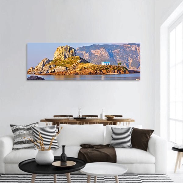 Little island Kastri near Kos, Greece panoramic canvas wall art